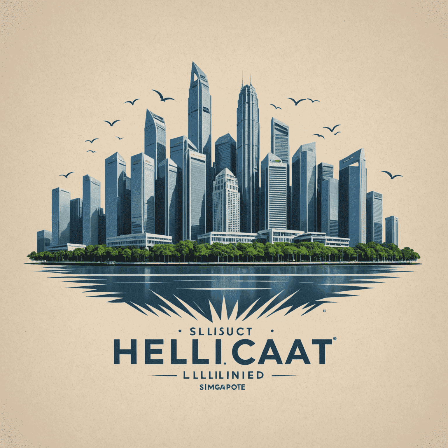 hellcatlinseed logo - Singapore's financial district skyline with company name