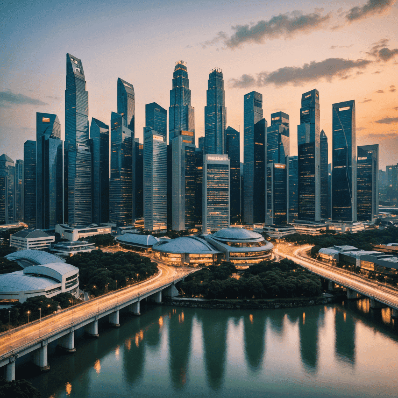 hellcatlinseed logo - Singapore's financial district skyline with company name